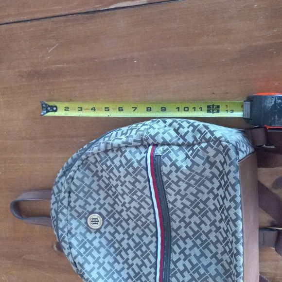 Tommy Hilfiger TH Graphic Brown Beige Backpack Purse - Picture 10 of 16
